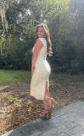 Mock Neck Sweater Midi Dress Side View